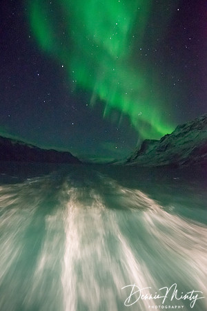 Northern Lights and Ships Wake, Greenland