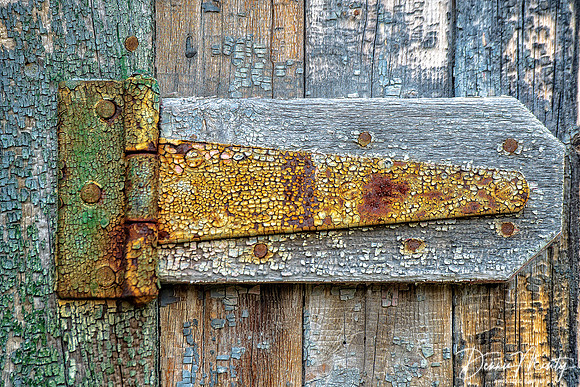 Weathered hinge on Abandoned RCMP Station, Dundas Harbour, Devon Island